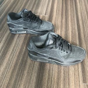 Nike Air Max 90 - Black Suede on Black Leather